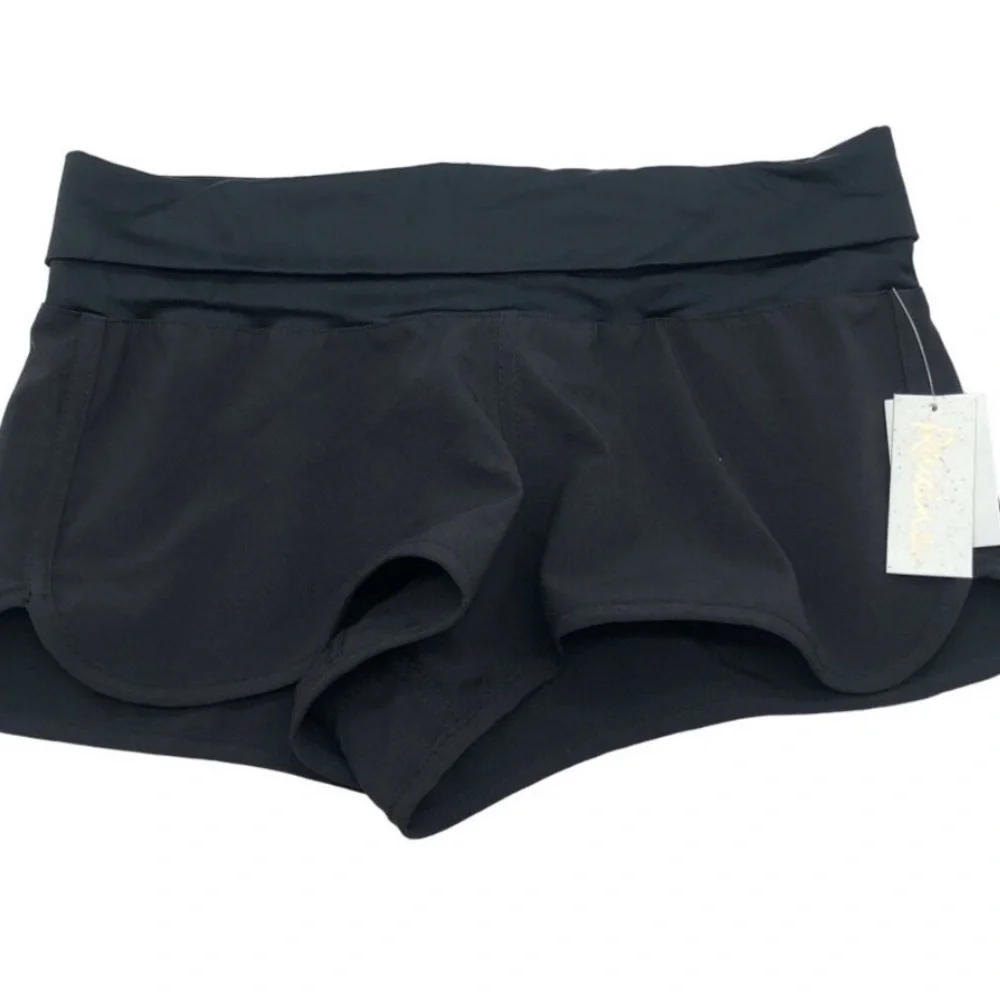 Raisins Womens 2" Aloha Dolphin-Hem Board Athletic Shorts Black swimming… - Picture 5 of 9